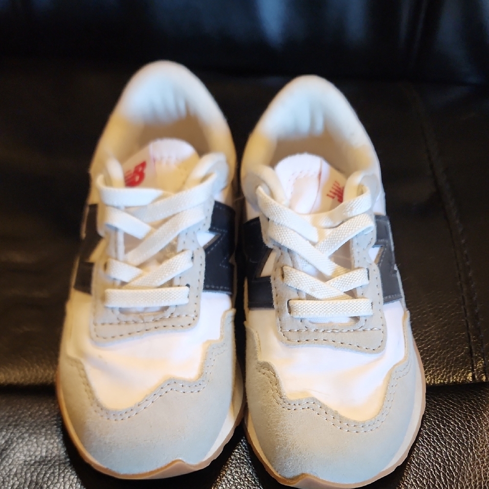 New Balance White and Gray Retro Sneakers
